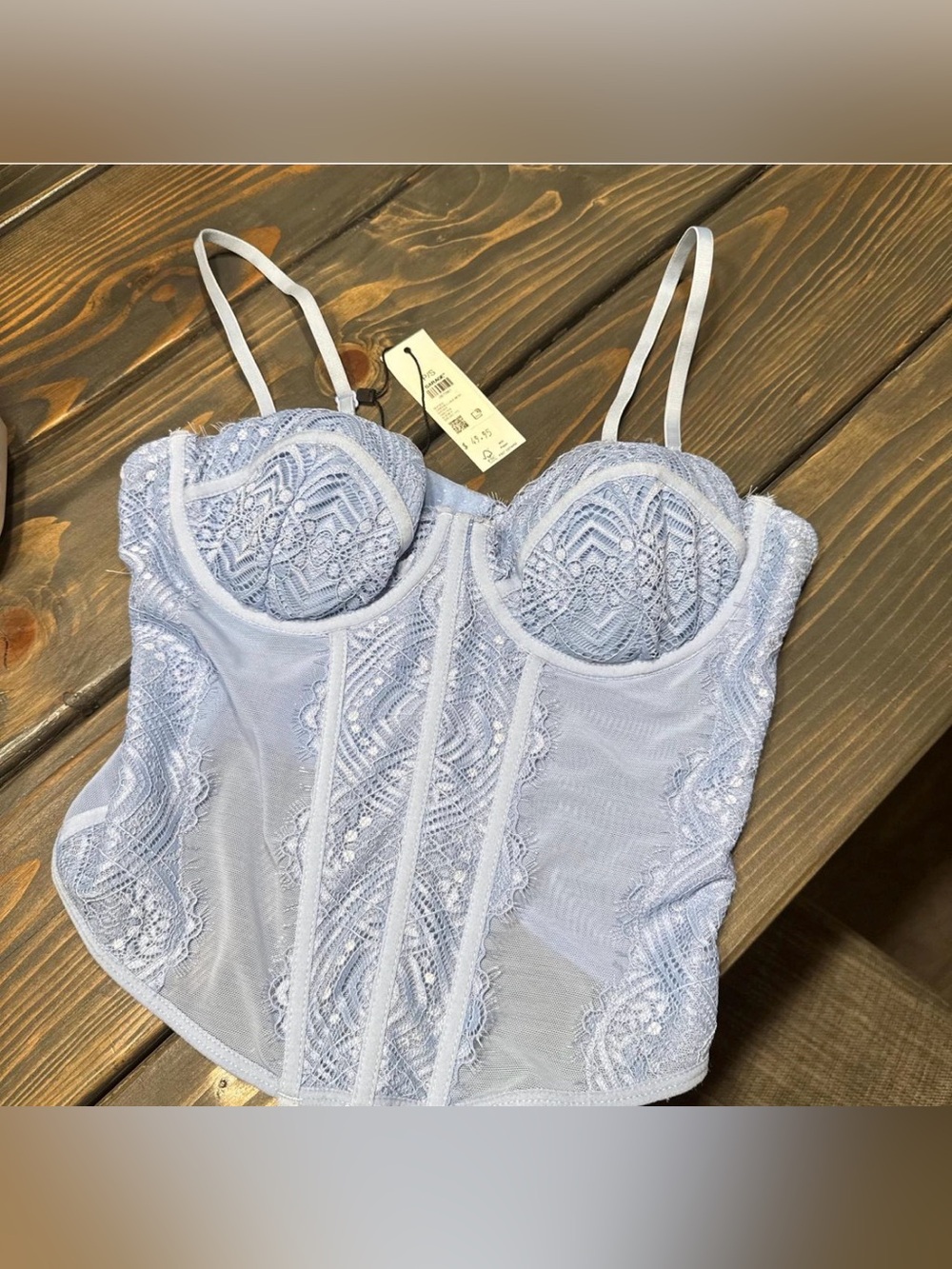 Garage Lace Bustier Top color Serenity